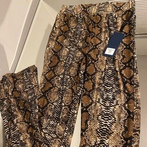 Snake print flare pants